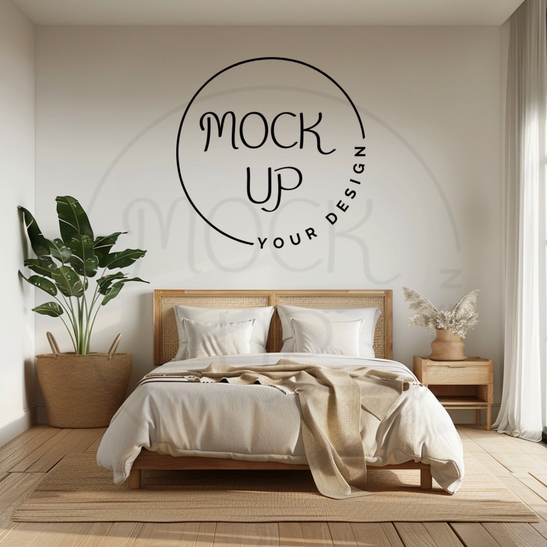 Bedroom Wall Mockup Boho Bedroom Mockup Minimal Bedroom Mockup Master
