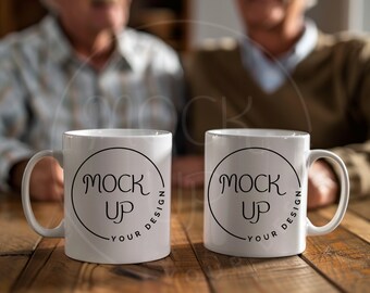 Retirement Mug Mockup: Old Friends Coffee Mug, Grandparents Gift (Digital Download)
