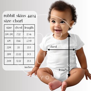 Rabbit Skins 4424 Bodysuit Size Chart Mockup (Digital Download)