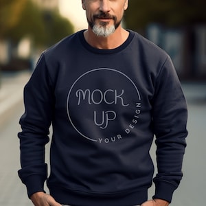 Navy Gildan 18000 Sweatshirt Mockup (Digital Download)