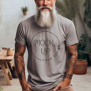 Gildan 64000 Sport Gray T-Shirt Mockup (Digital Download)