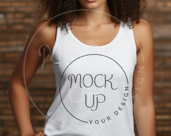 Bella Canvas 3480 White Tank Top Mockup (Digital Download)