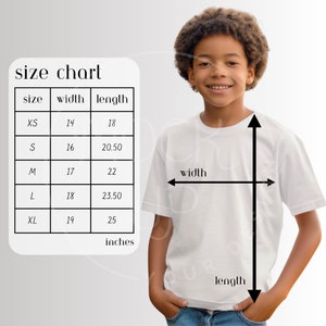 Gildan 64000B Size Chart Mockup: T-Shirt Sizing Guide (Digital Download)