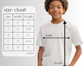Gildan 64000B Size Chart Mockup: T-Shirt Sizing Guide (Digital Download)