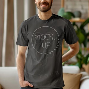 Asphalt Bella Canvas 3001 Mockup: Mann T-Shirt (Digitaler Download)