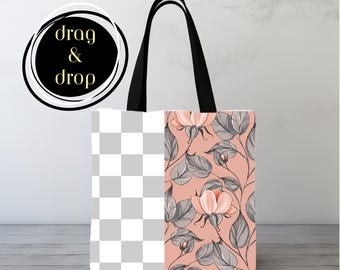 AOP Tote Bag Mockup: Drag and Drop Overlay (Digital Download)