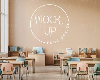 Kindergarten Classroom Mockup: Blank Wall, School Poster (Digital Download)