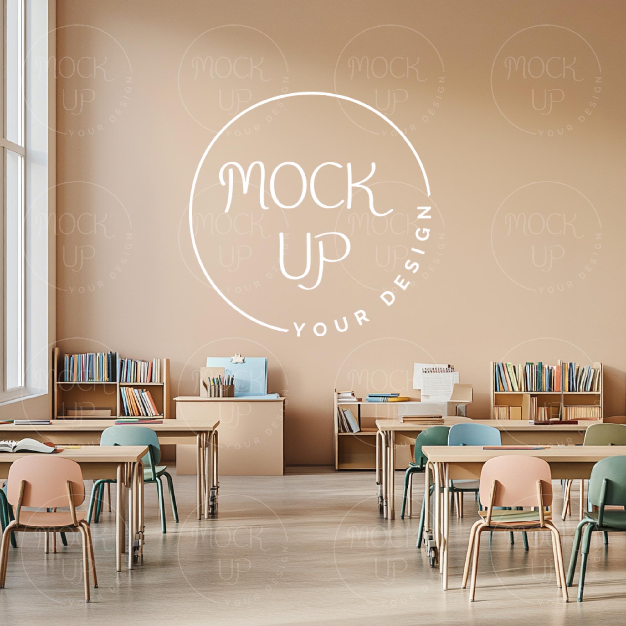 Kindergarten Classroom Mockup: Blank Wall, School Poster (Digital Download)