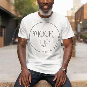 African American Man Bella Canvas 3001 Mockup (Digital Download)