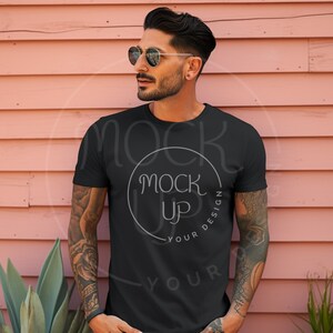 Schwarz Gildan 64000 T-shirt Mockup (Digitaler Download)