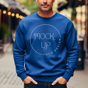 Royal Blue Gildan 18000 Sweatshirt Mockup (Digital Download)