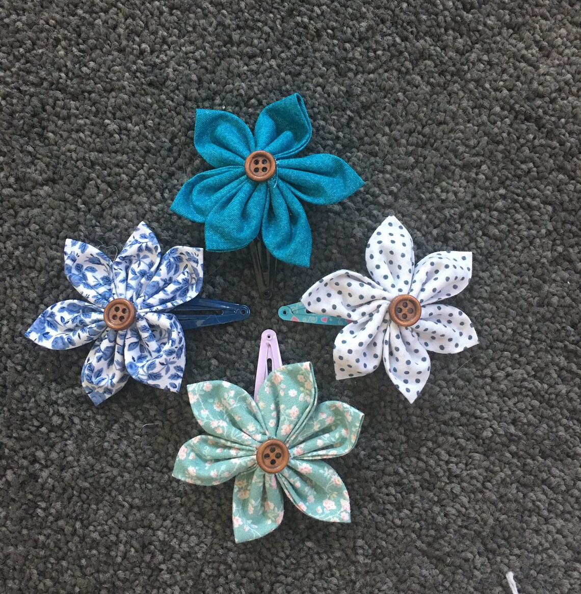 Flower Clips set of 4 Etsy