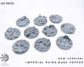 Base Topper Imperium Gothic Ruins - 10x 25mm - Resin 3D Print - for Tabletop Wargames