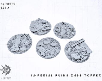 Base Topper Imperium Gothic Ruins - 5x 32mm- Resin 3D Print - for Tabletop Wargames