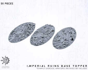 Base Topper Imperium Gothic Ruins - 3x 75x42mm - Resin 3D Print - for Tabletop Wargames