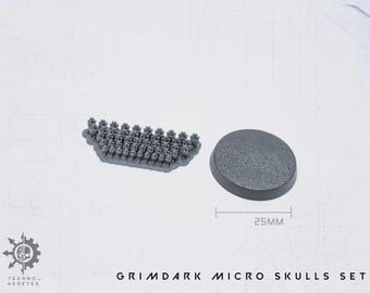 Grimdark MICRO skulls Set - Resin 3D Print - for Tabletop Wargames