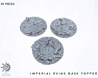 Base Topper Imperium Gothic Ruins - 3x 50mm - for 28mm Wargame tabletop