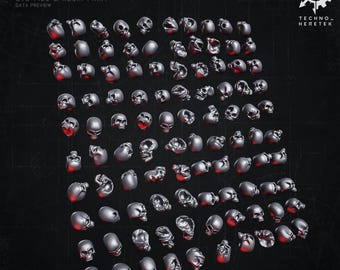 Grimdark Base skulls Set - Resin 3D Print - for Tabletop Wargames