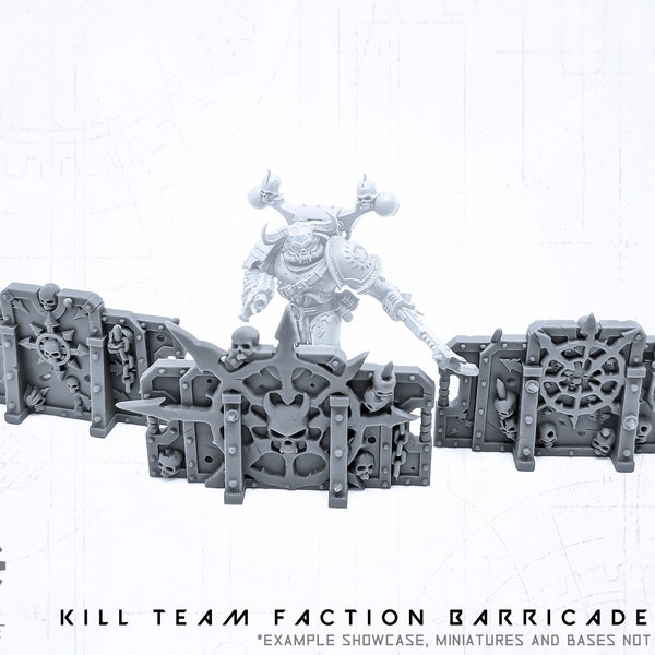 Chaos Marines Faction Barricades - for Kill Team, 28mm Tabletop Wargames Resin Print