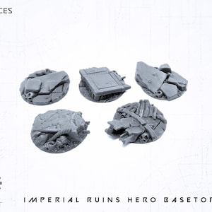 Imperium Ruins scenic Hero base topper - 5x 25mm - for 28mm Wargame tabletop