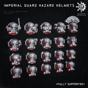 Classic Guard Hazard-helmenset - 3D-print hars | voor Wargames op tafel van 28 mm