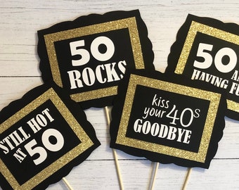 50th Birthday Decorations, 50th Party Decorations, 50th Birthday Centerpieces, 50th Party for Women, 50th Birthday Table Decorations