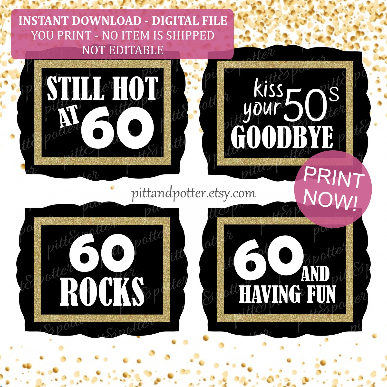 60th Birthday **INSTANT DOWNLOAD / PRINTABLE** 60th Birthday Party ...