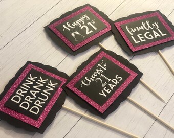 21st Birthday Decorations, 21st Party Decorations, 21st Birthday Centerpieces, 21st Party for Women, 21st Birthday Table Decorations