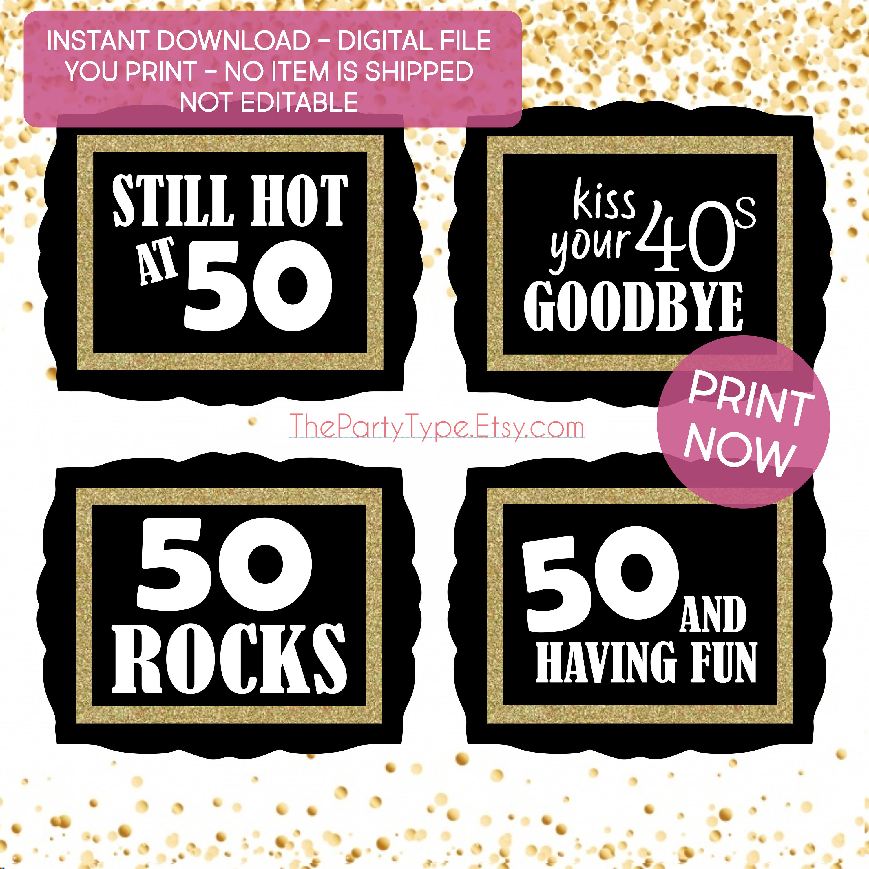 50th Birthday INSTANT DOWNLOAD / PRINTABLE 50th Birthday Party ...