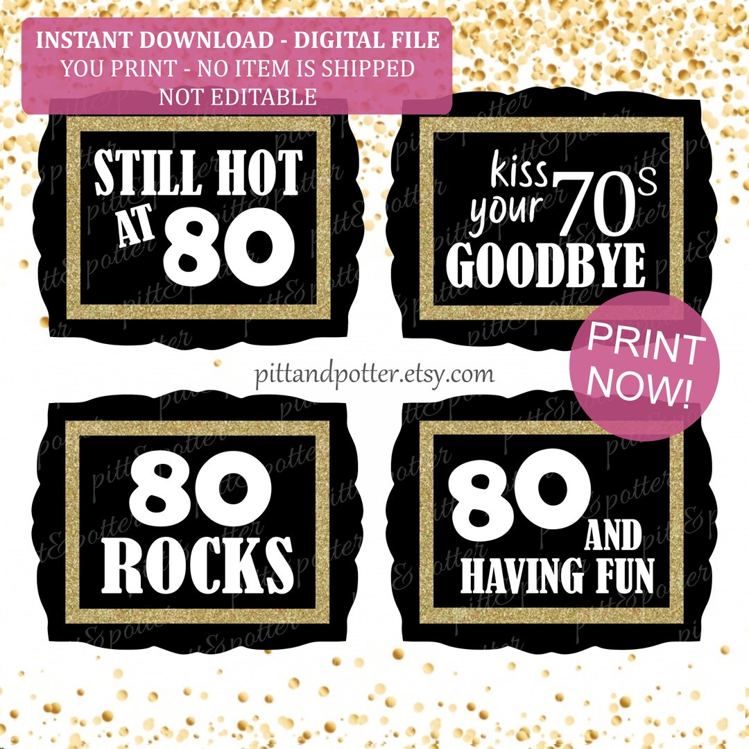 80th Birthday INSTANT DOWNLOAD / PRINTABLE 80th Birthday Party ...