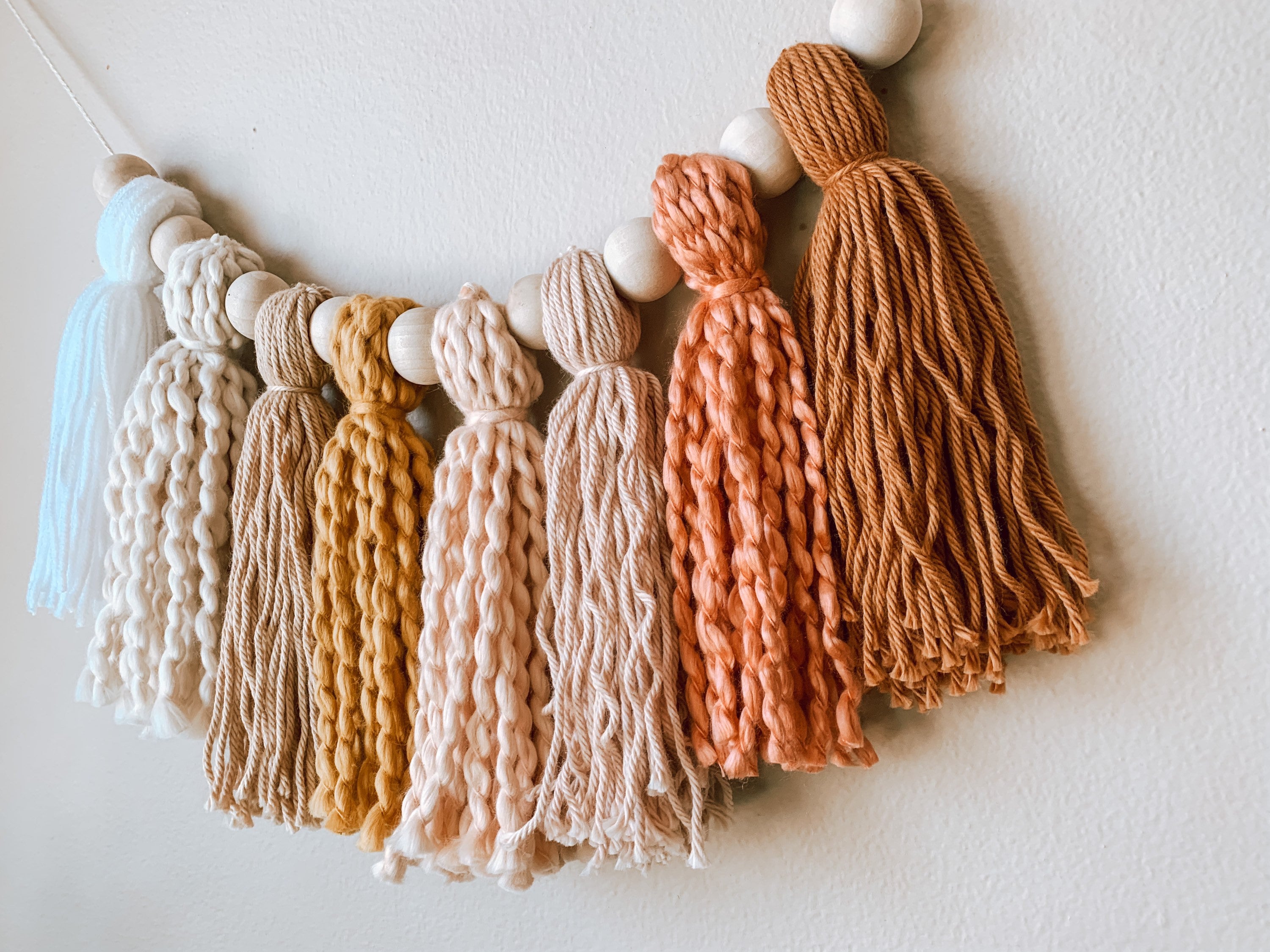 Cream of mustard tassel garland neutral tassel garland Etsy