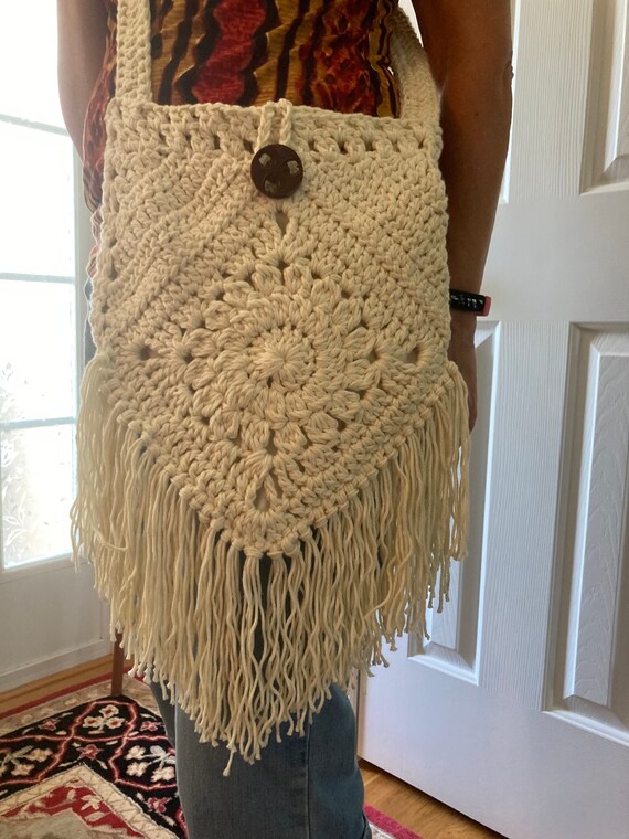 Crochet fringe bag hot sale