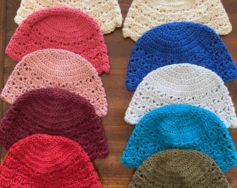 Soft Cotton Crochet Chemo Beanie: Handmade Cancer Cap