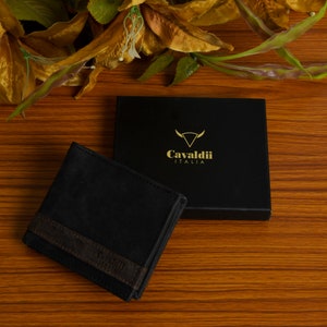 Personalized Leather Wallet For Men, Handwriting Wallet, Mens Wallet, Christmas Gift ,Engraved Wallet, Fathers Day Gift For Dad Husband Son Black