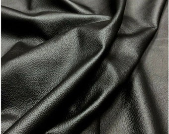 Schwarz Natural Grain Rindsleder Felle. Echtes italienisches Rindsleder für DIY-Handwerk, Polsterung, Lederhandwerk, Schneiden und Nähen von Lederwaren