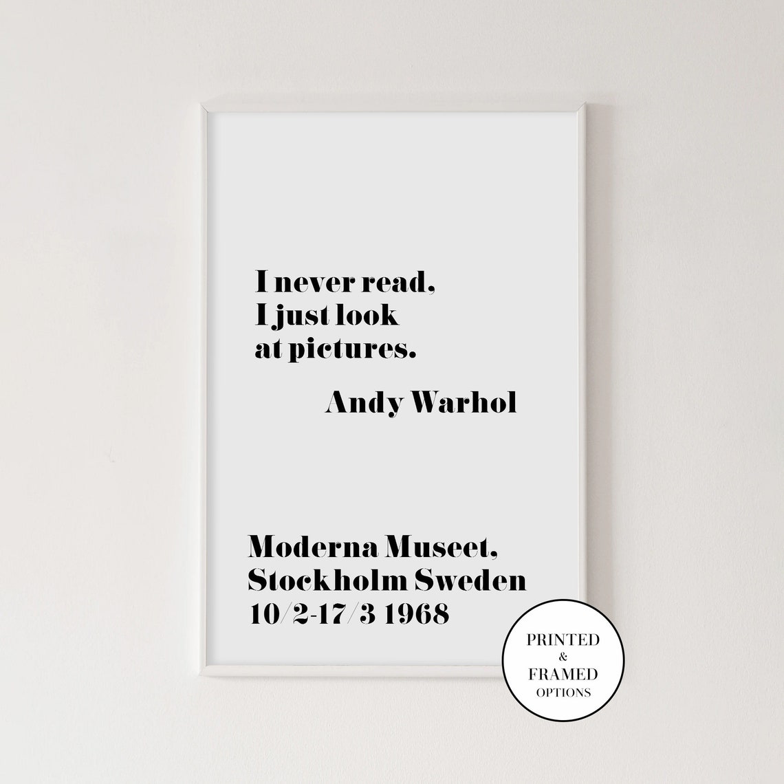 andy warhol i never read poster andy warhol i never read poster
