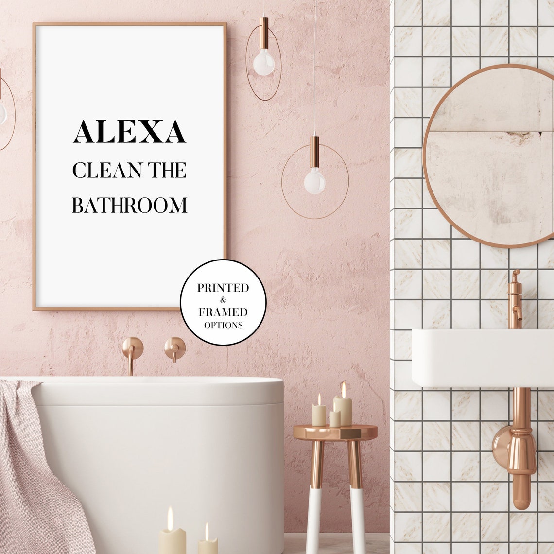 Alexa Clean The Bathroom Wall Art Funny Poster Alexa Etsy