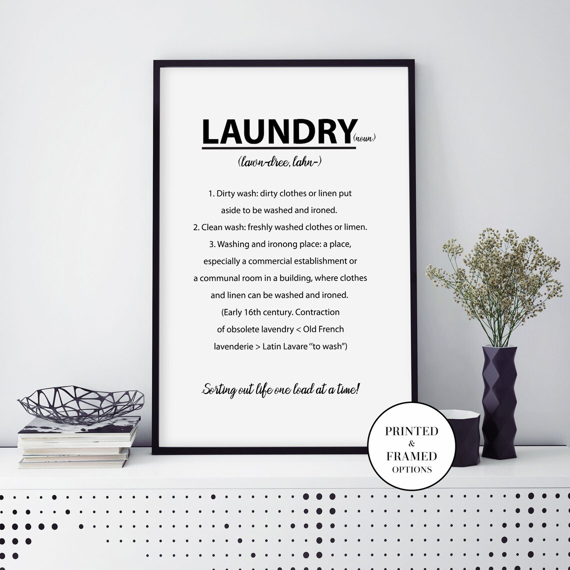 Laundry Definition Print Utility Room Laundry Wall Art Etsy
