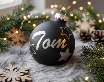 Personalized Christmas ornament with name and design | Color: black | The perfect gift for St. Nicholas Day, Secret Santa, or Christmas