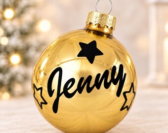 Personalized Christmas ornament with name and motif | Gold color | The perfect gift for St. Nicholas Day, Secret Santa or Christmas