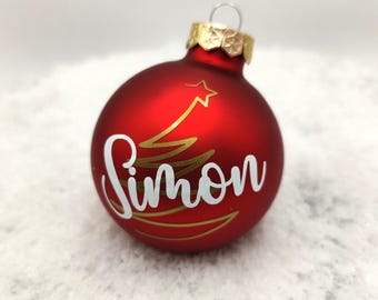 Personalized Christmas ornament with name and motif | Color: red | The perfect gift for St. Nicholas Day, Secret Santa or Christmas