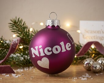 Personalized Christmas ornament with name and motif | Purple color | The perfect gift for St. Nicholas Day, Secret Santa or Christmas