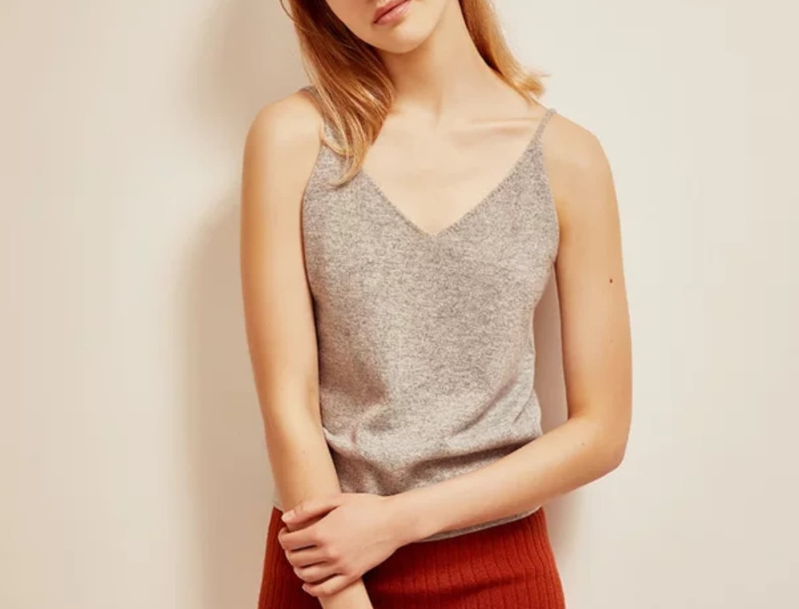 100 Pure Cashmere Ladies Knitted Thin Camisole Vest Etsy