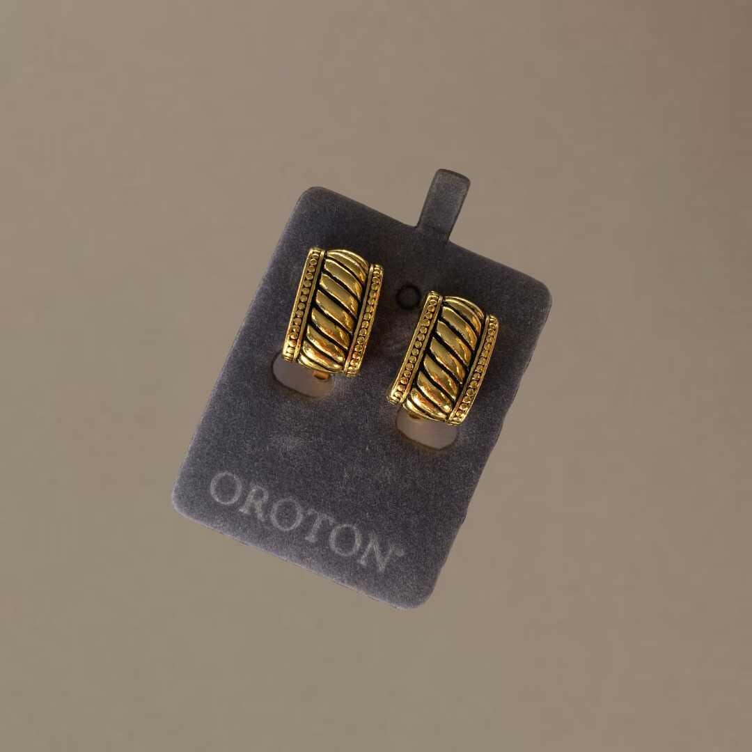 1980s Vintage Oroton Gold Tone Clip on Earrings Australia