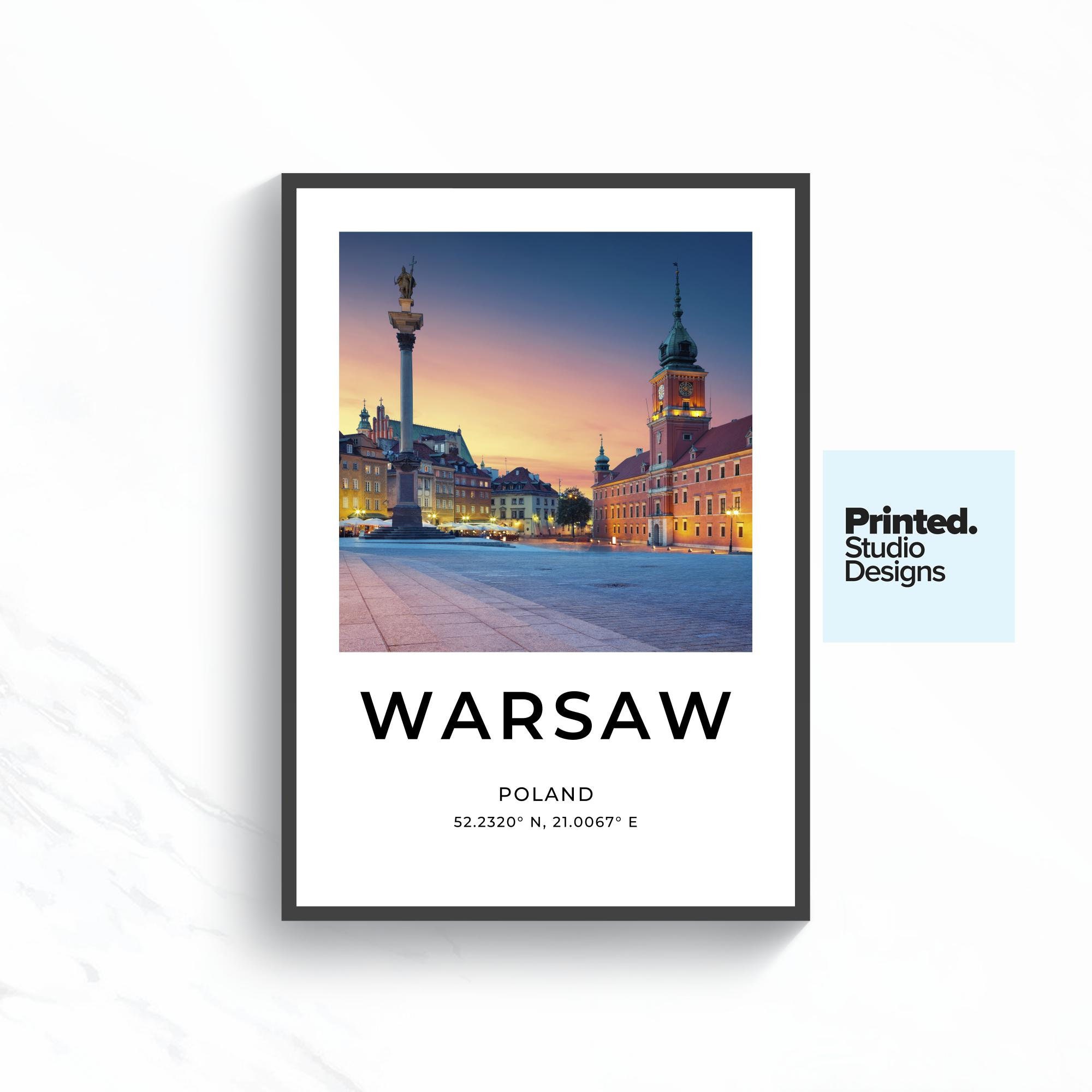 Warsaw Travel Poster Poland Poster Print Warsaw Unframed Etsy