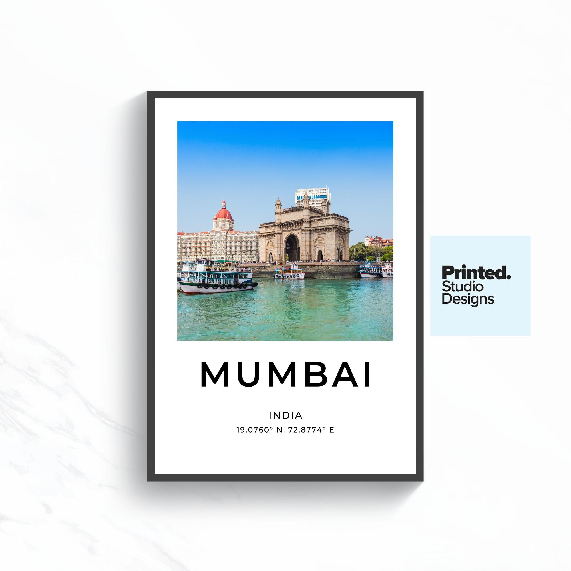 Mumbai Travel Poster India Poster Print Mumbai Unframed Etsy