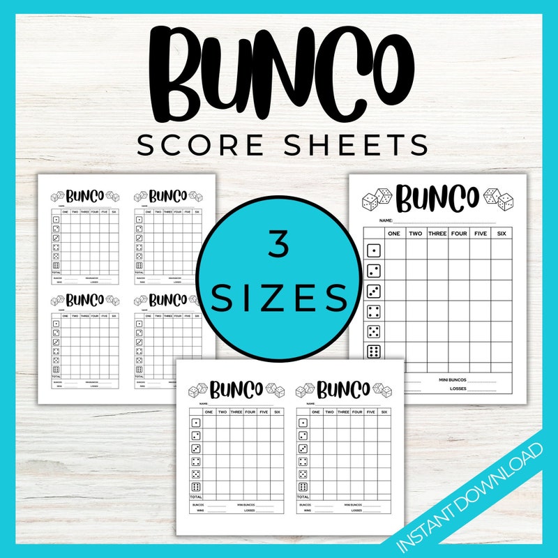 Bunco Score Sheet Etsy