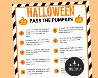Halloween Pass the Candy Game, Halloween Activity, Pass the Prize Game ...