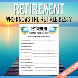 Who knows the Retiree Best, Retirement Games, Retirement Party, Retirement Party Ideas, Retiree, Co-worker retirement party, instant dowload