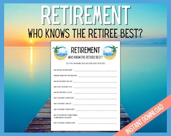 Who knows the Retiree Best, Retirement Games, Retirement Party, Retirement Party Ideas, Retiree, Co-worker retirement party, instant dowload